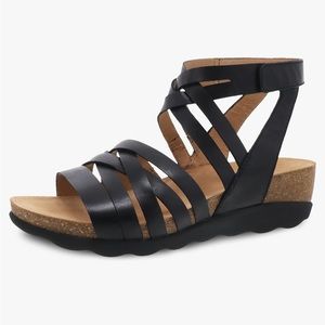 Dansko Mirabella black cork wedges 7.5-8